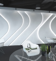 Гипсовая световая 3D панель Zaha Techno